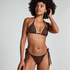 Crochet Cheeky Tanga Bikini Bottoms, Brown