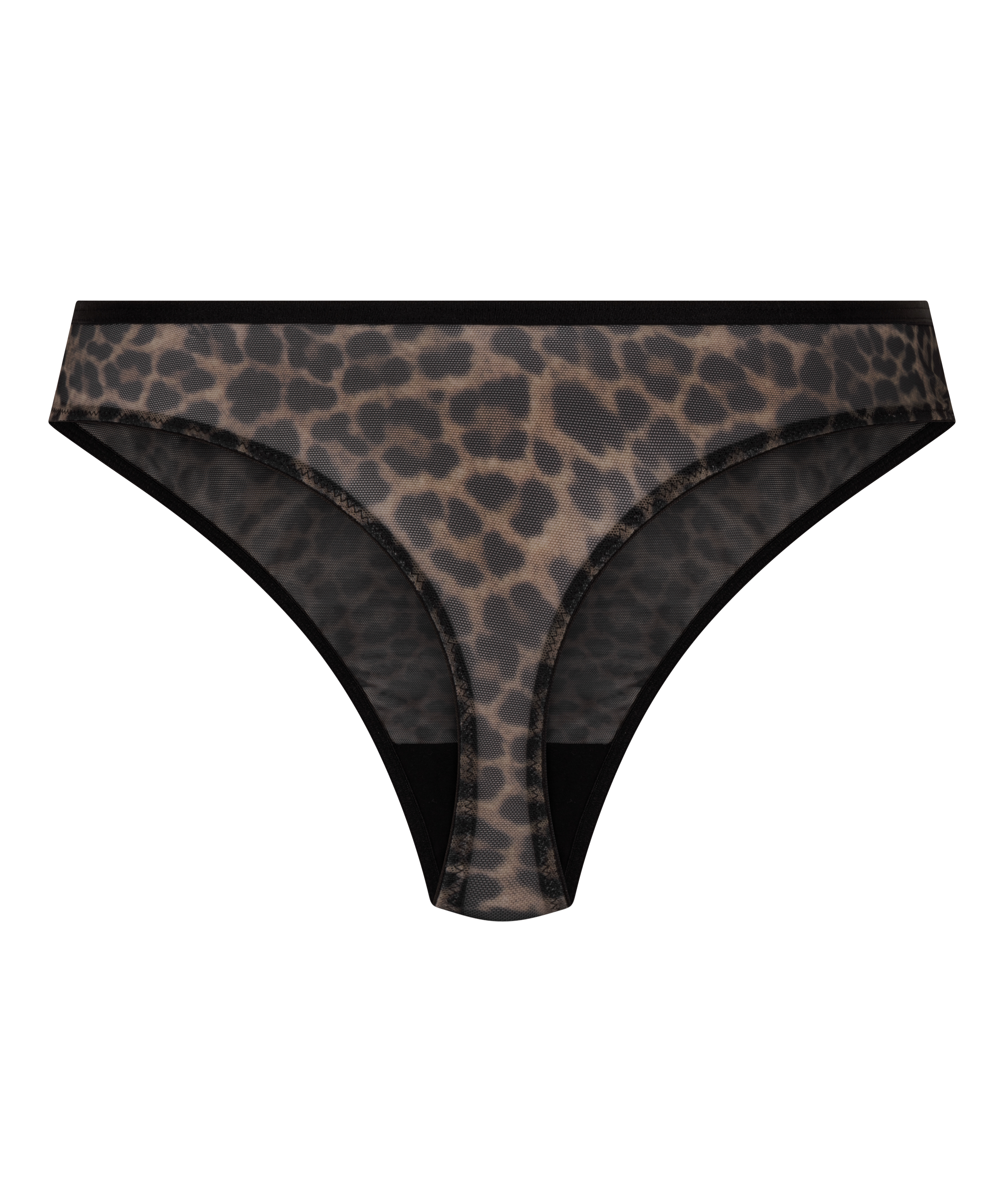 Highleg String Tara Leopard, Black, main