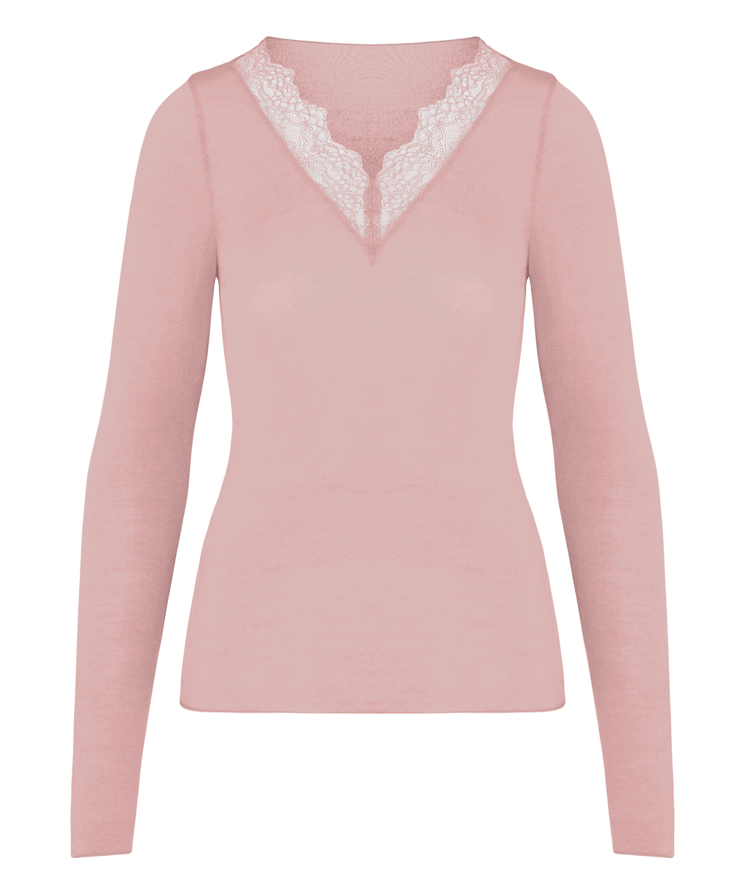 super soft Lace V-Neck shirt with Cashmere, Pink, main