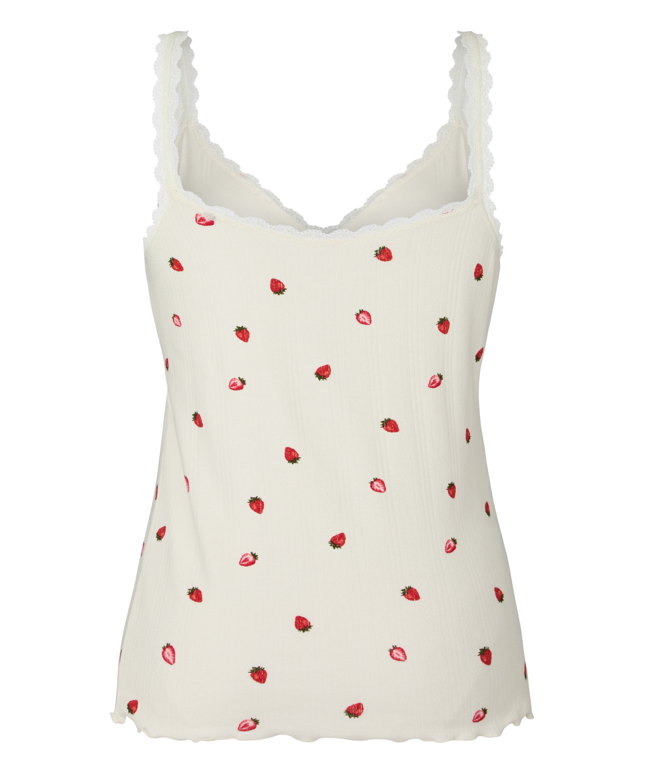Pyjama Singlet Pointelle, White, main