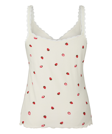 Pyjama Singlet Pointelle, White