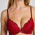 Marine Padded Push-Up Underwired Bra, Red