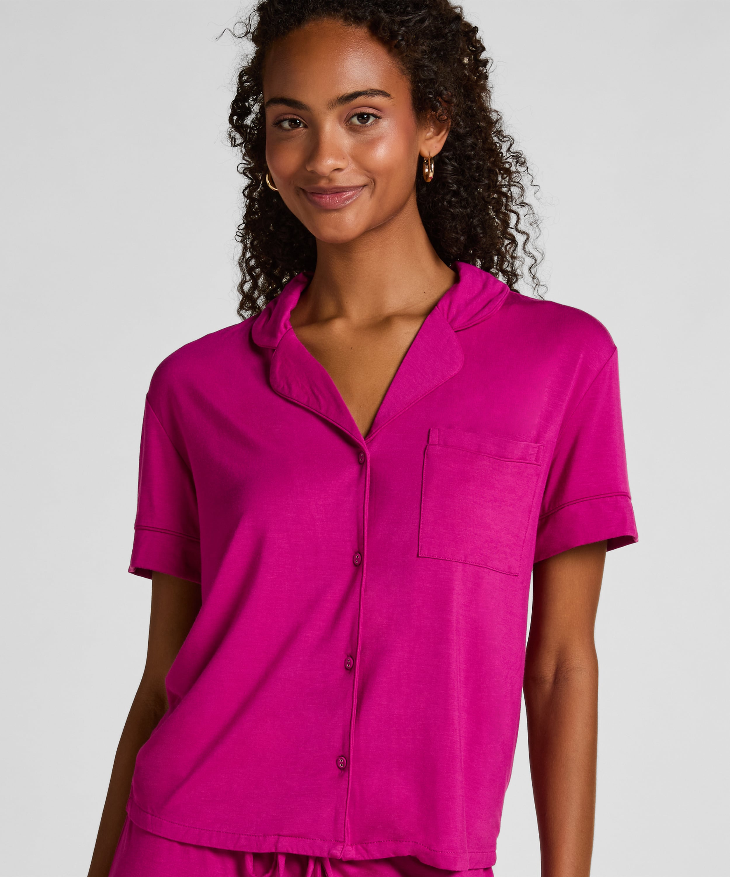 Essential Jersey Short-Sleeved Jacket, Pink, main