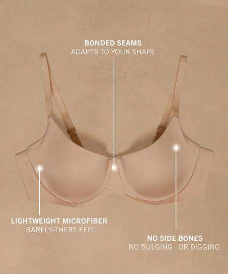 Smooth Padded Underwired Bra, Beige