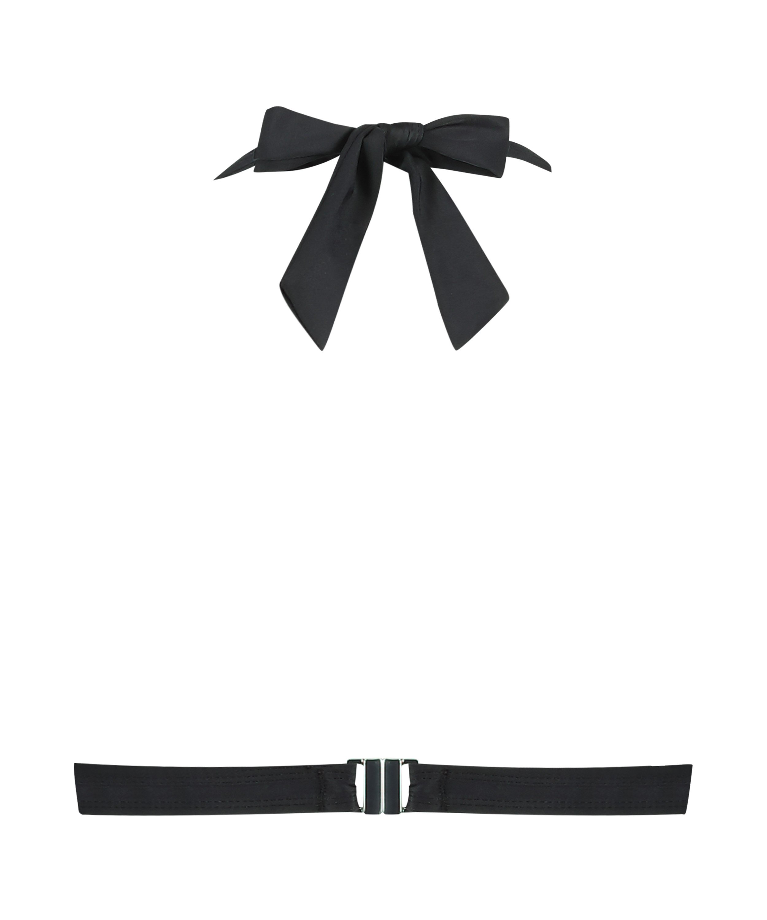 Luxe Triangle Bikini Top, Black, main