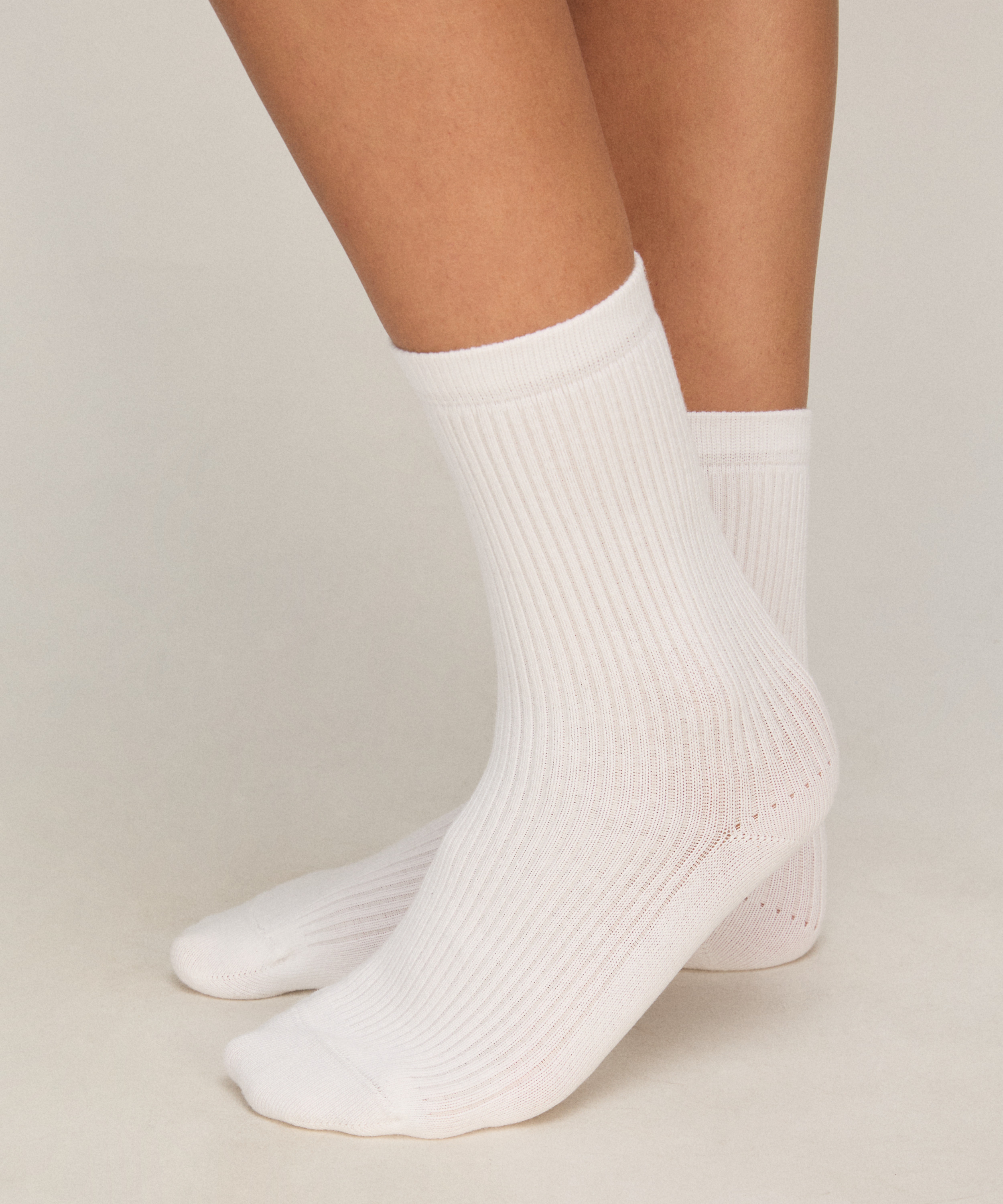 3-Pack Cotton Crew Socks, White, main