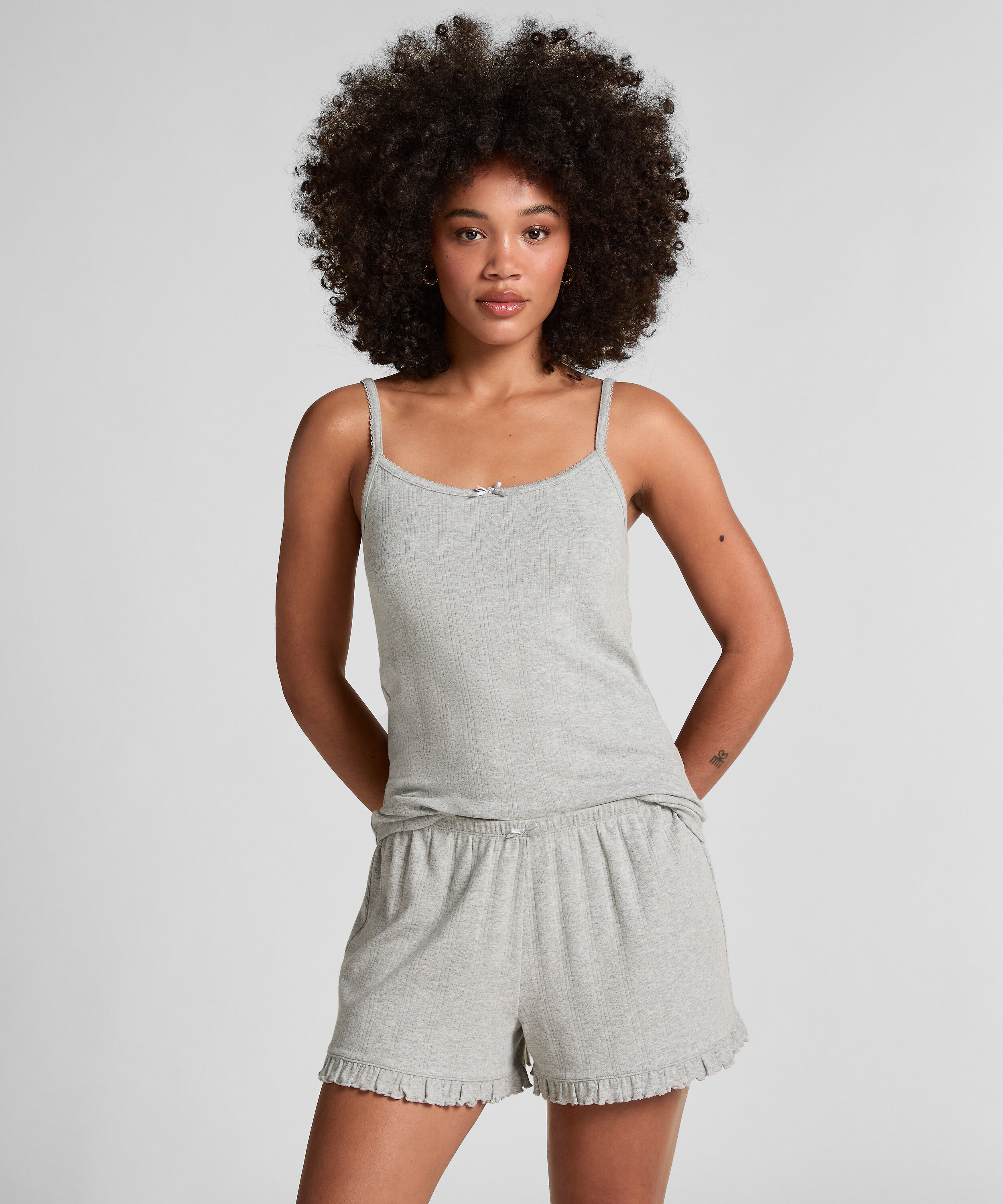 Short Pointelle, Gray