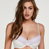 Cherry Padded Underwired Bra, White