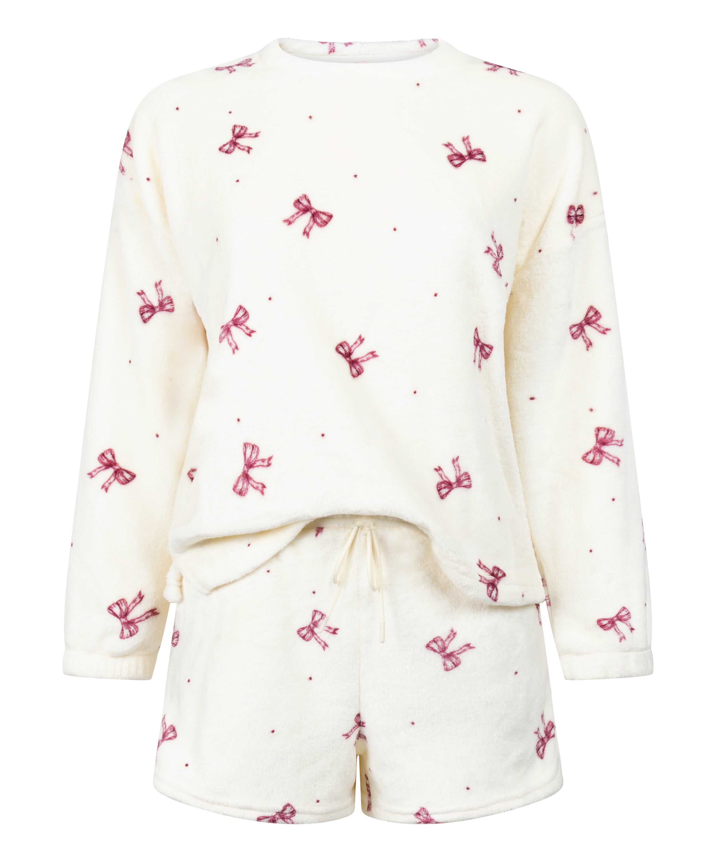 Pyjamaset Fleece, White, main
