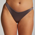 Luna High-Leg Bikini Bottoms, Gray