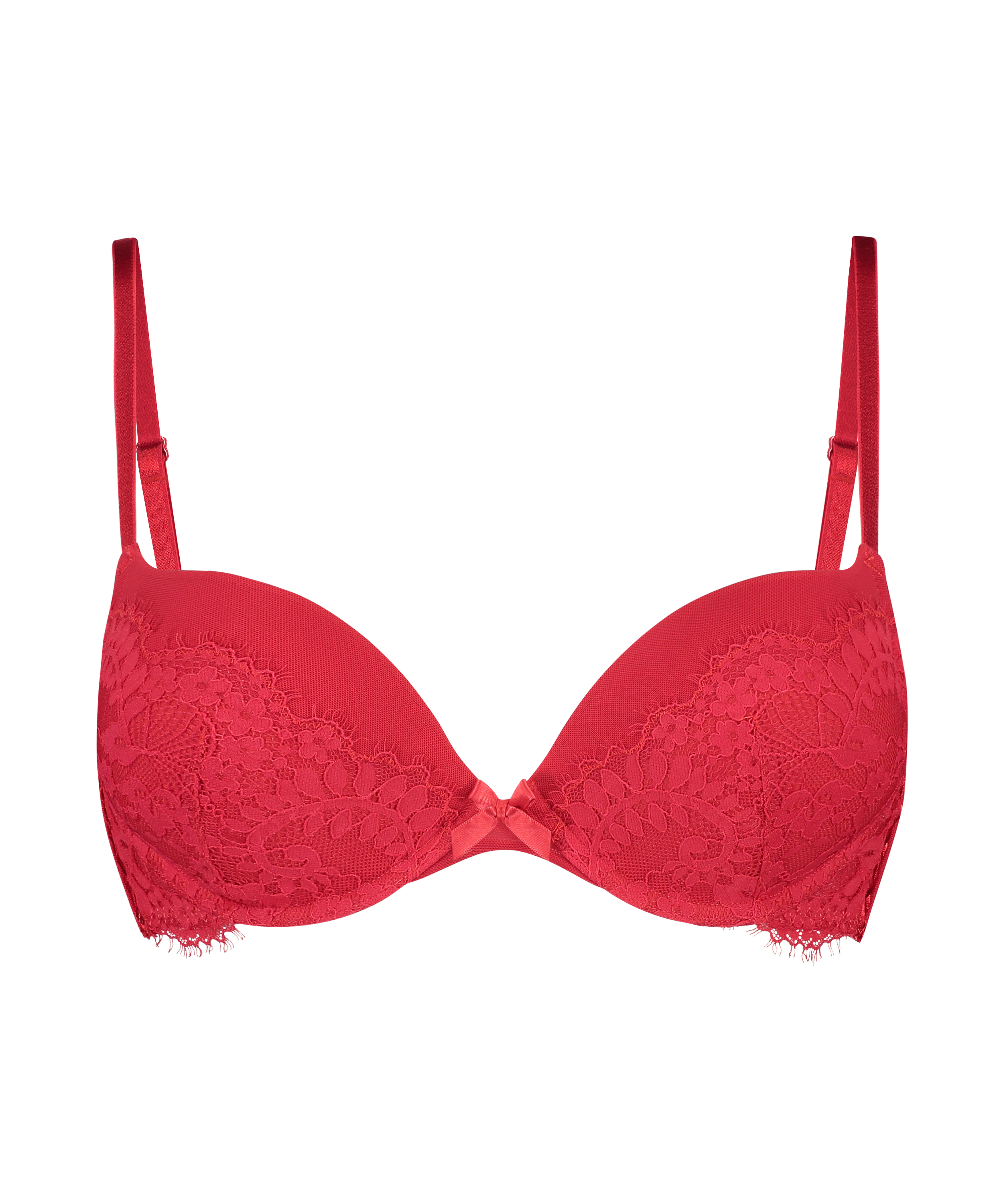 Leyla padded underwired maximizer bra, Red, main