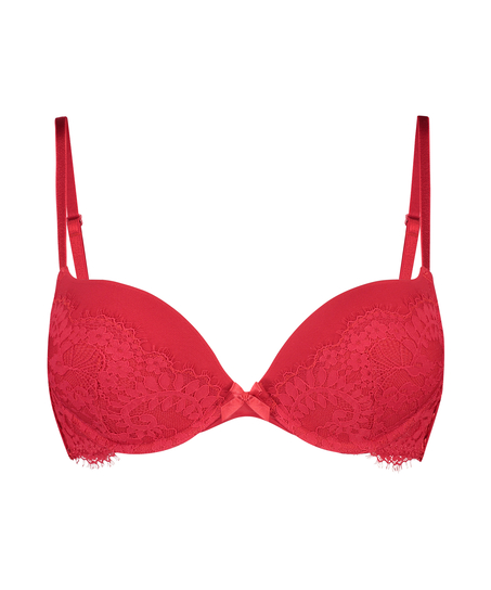 Leyla padded underwired maximizer bra, Red
