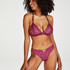 Rose Padded Triangle Bralette, Purple
