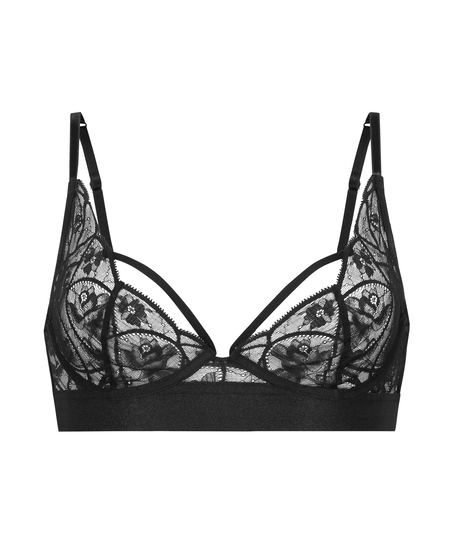 Luna Non-Padded Underwired Longline Bra, Black