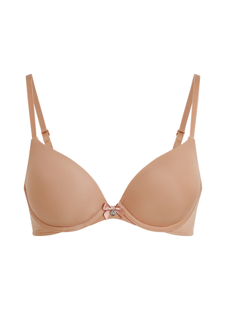 Plunge Padded Underwired Bra, Brown
