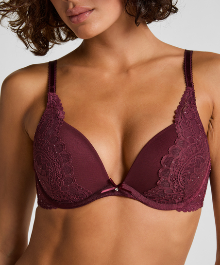 Isadora Padded Underwired Push-Up Bra, Red