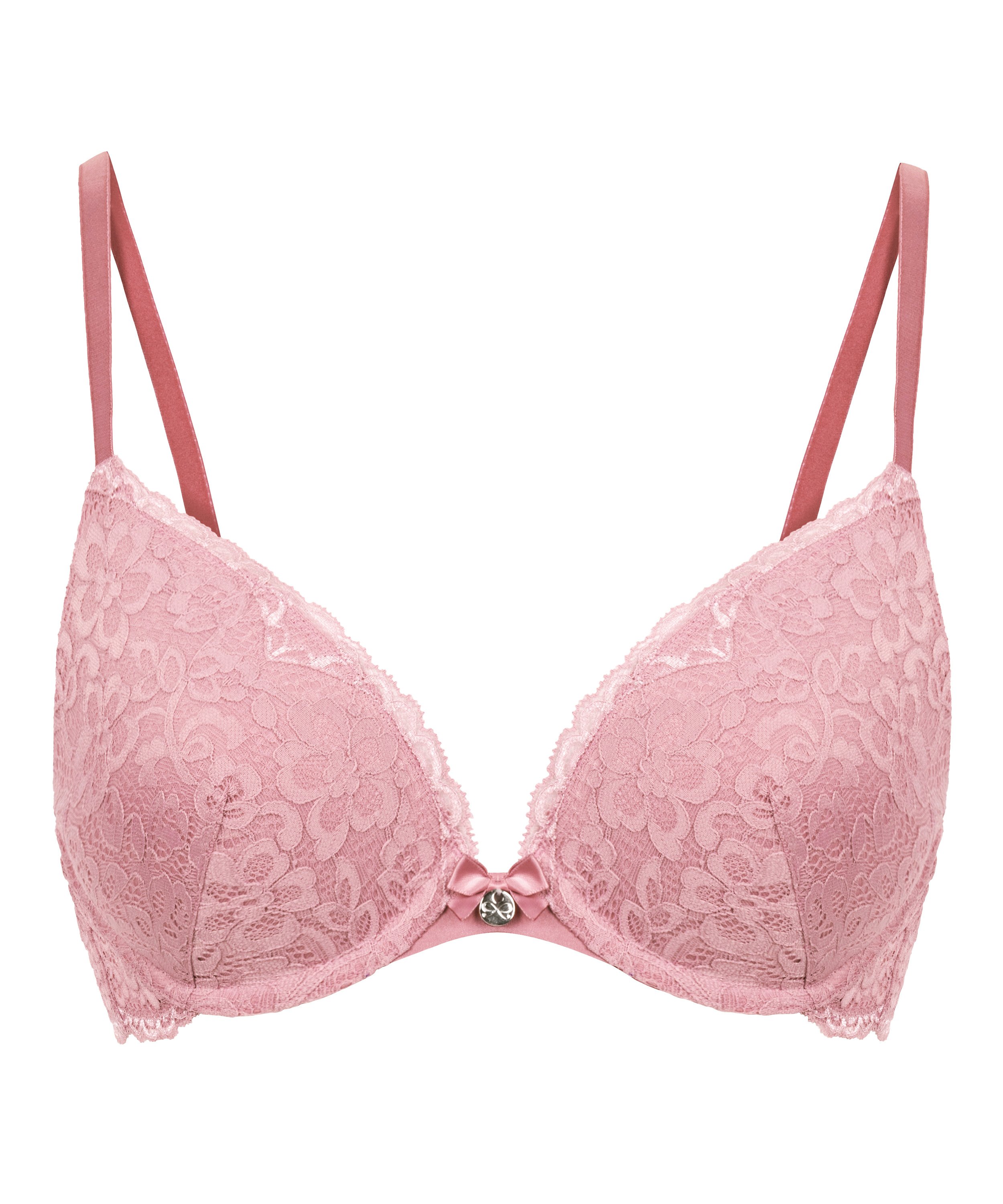 Marine Padded Push-Up Underwired Bra, Pink, main