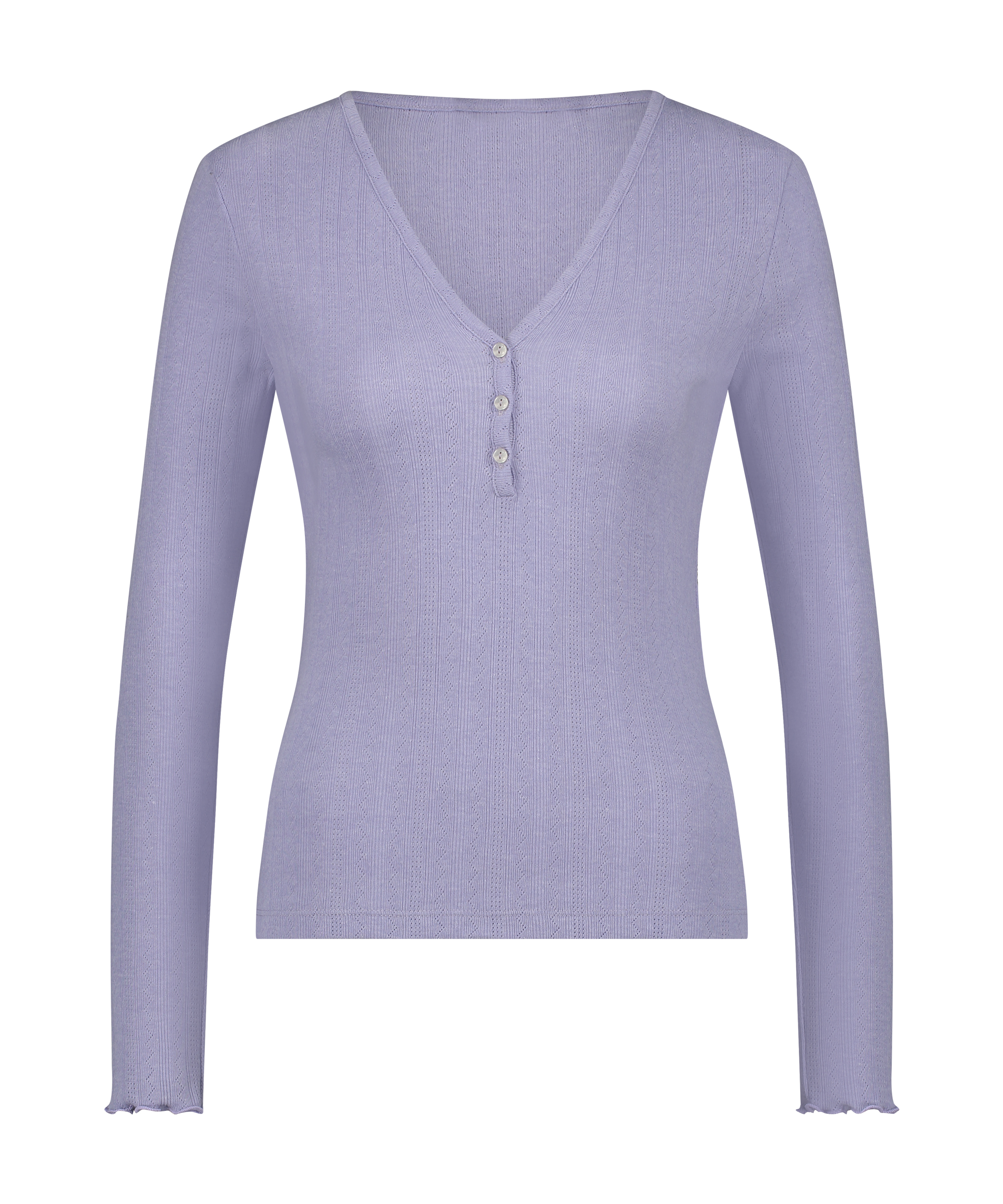 Henley Pyjama Top, Purple, main