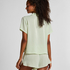 Satin Short-Sleeved Jacket, Green