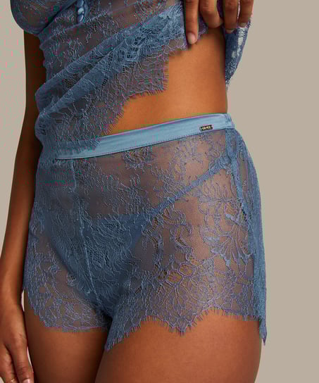 Delphine Lace Shorts, Blue