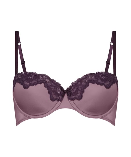 Lace & Shine Padded Underwired Bra, Purple