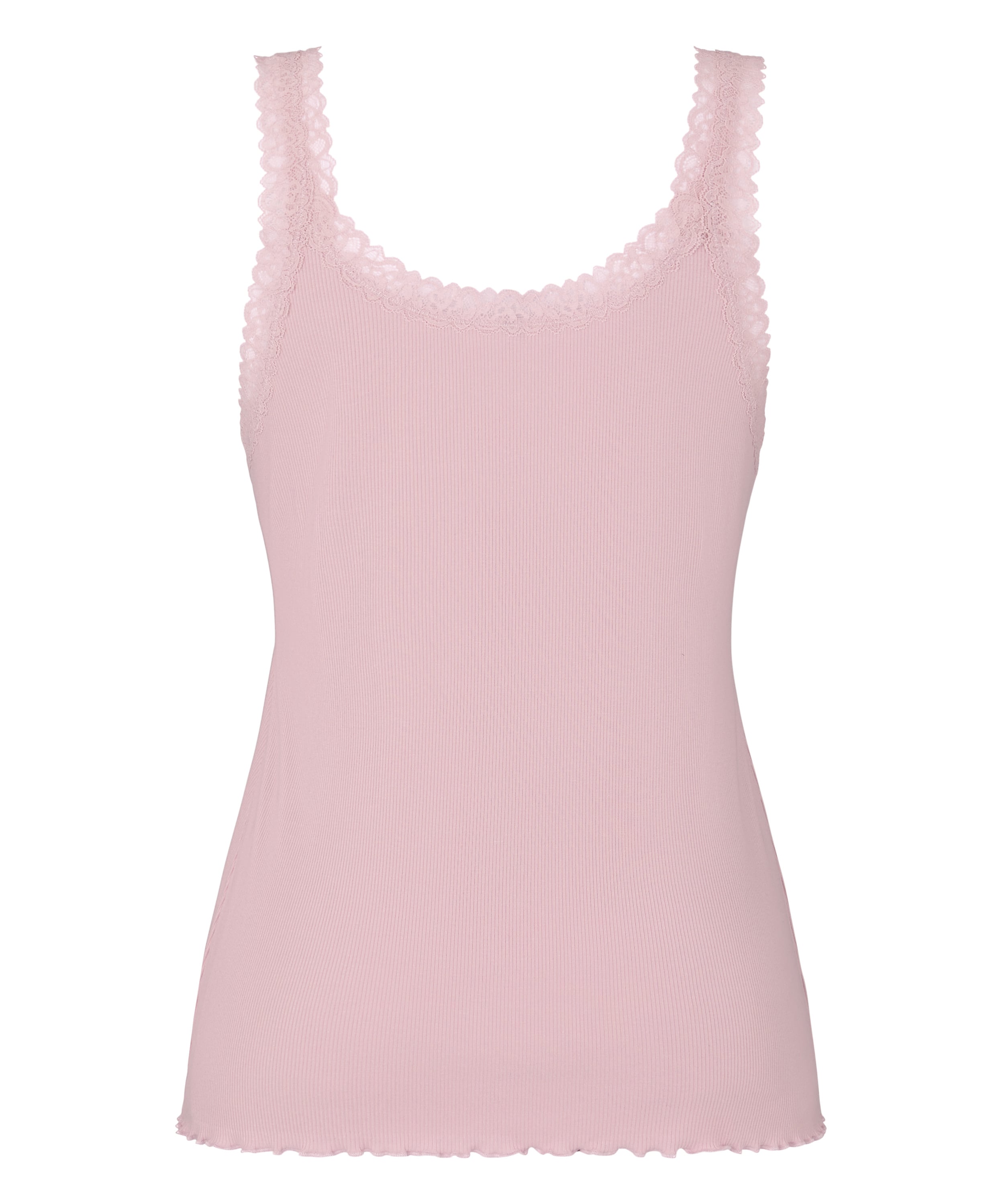 Singlet Rib Jersey Lace, Pink, main