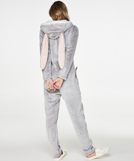 Novelty Fleece Onesie, Gray