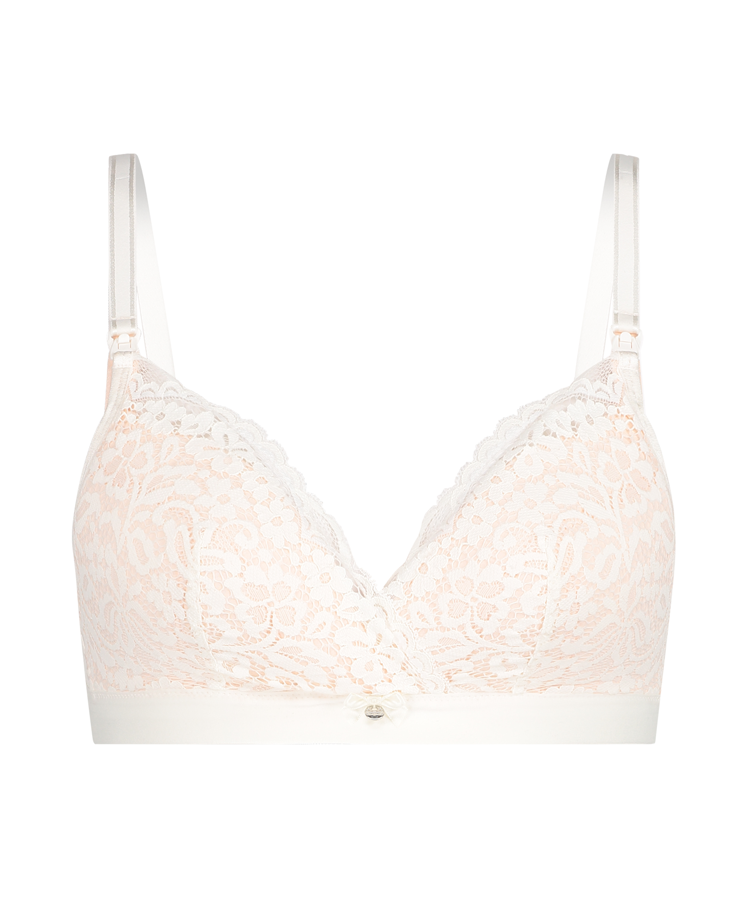 Rose padded nursing bra, White, main