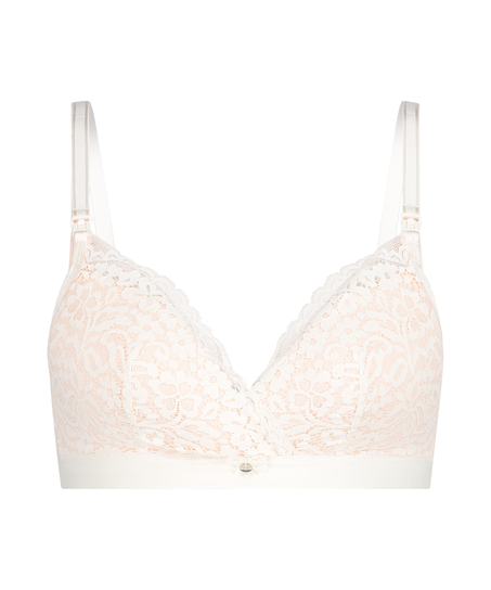 Rose padded nursing bra, White