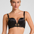 Avela Padded Underwired Longline Push-Up Bra, Black