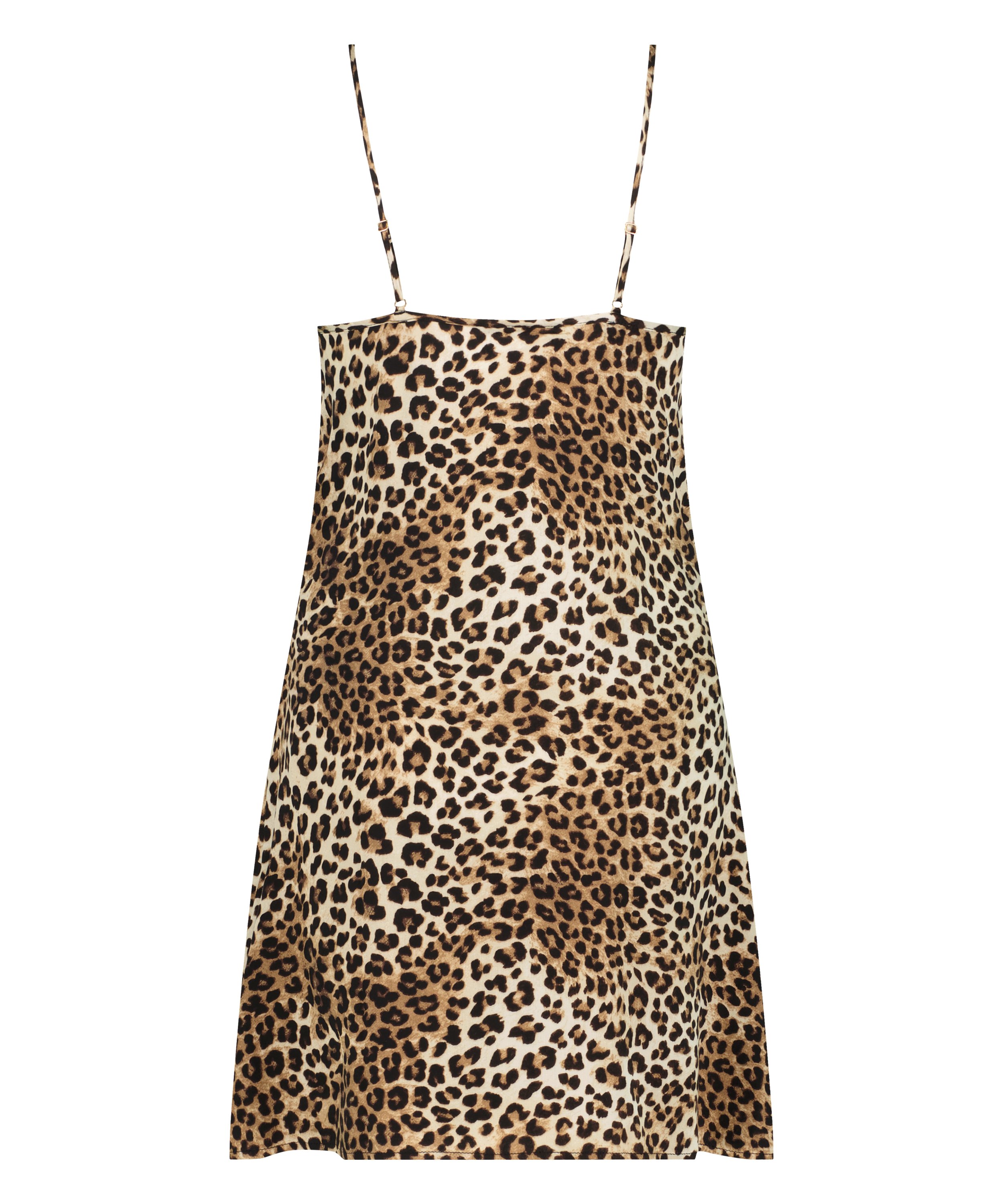 Satin Slip Dress, Black, main