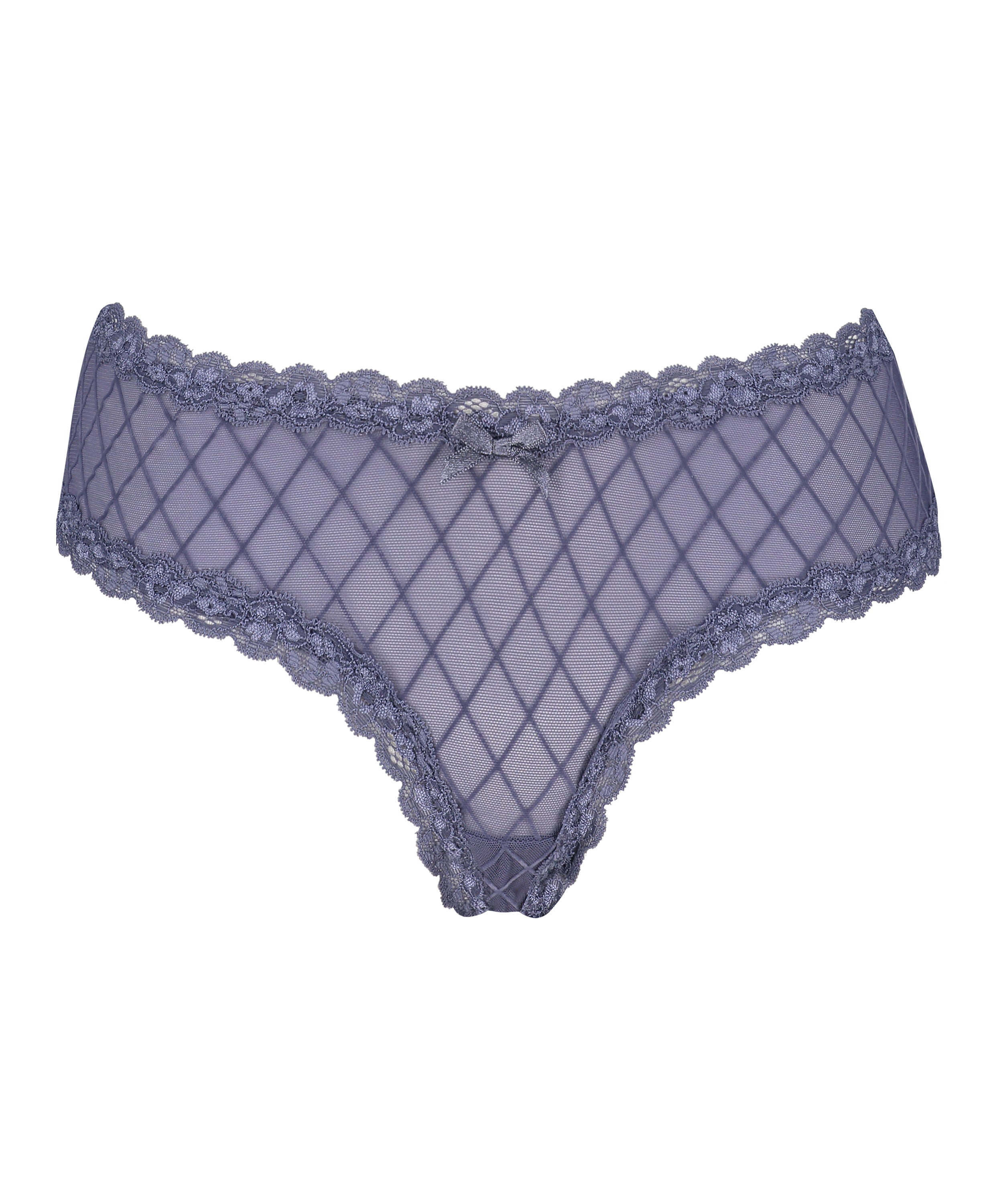 V-shaped Brazilian knickers mesh, Blue, main