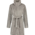 Fleece Zip Bathrobe, Gray