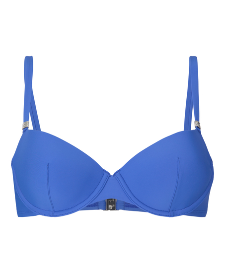 Luxe Padded Underwired Bikini Top, Blue