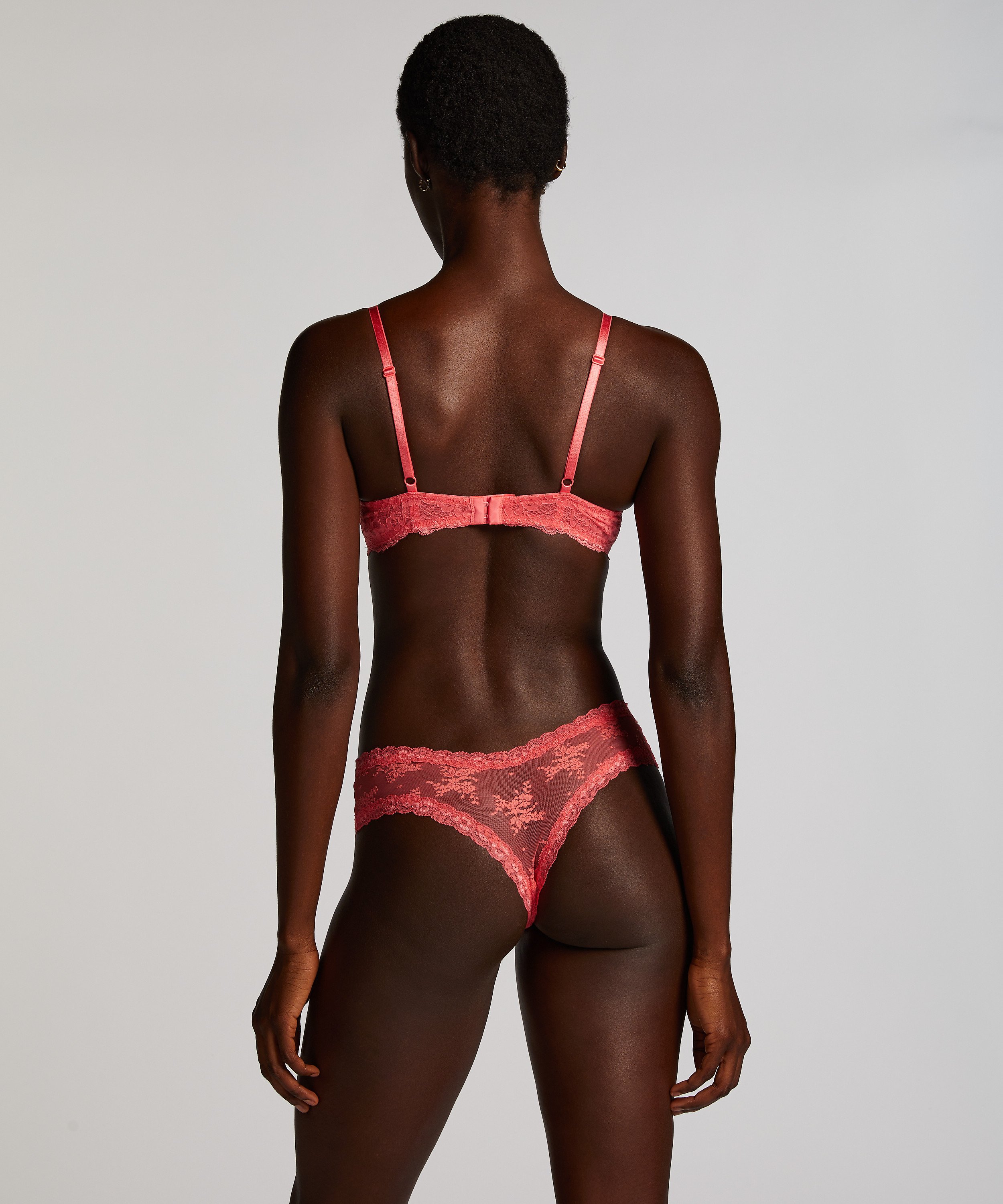 V-shaped Brazilian knickers mesh, Pink, main