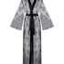 Long Allover Lace Kimono, Black