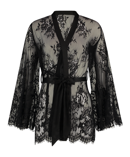 Isabelle Lace Kimono, Black