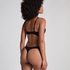 Deep-V Padded Underwired Push-Up Bra, Black