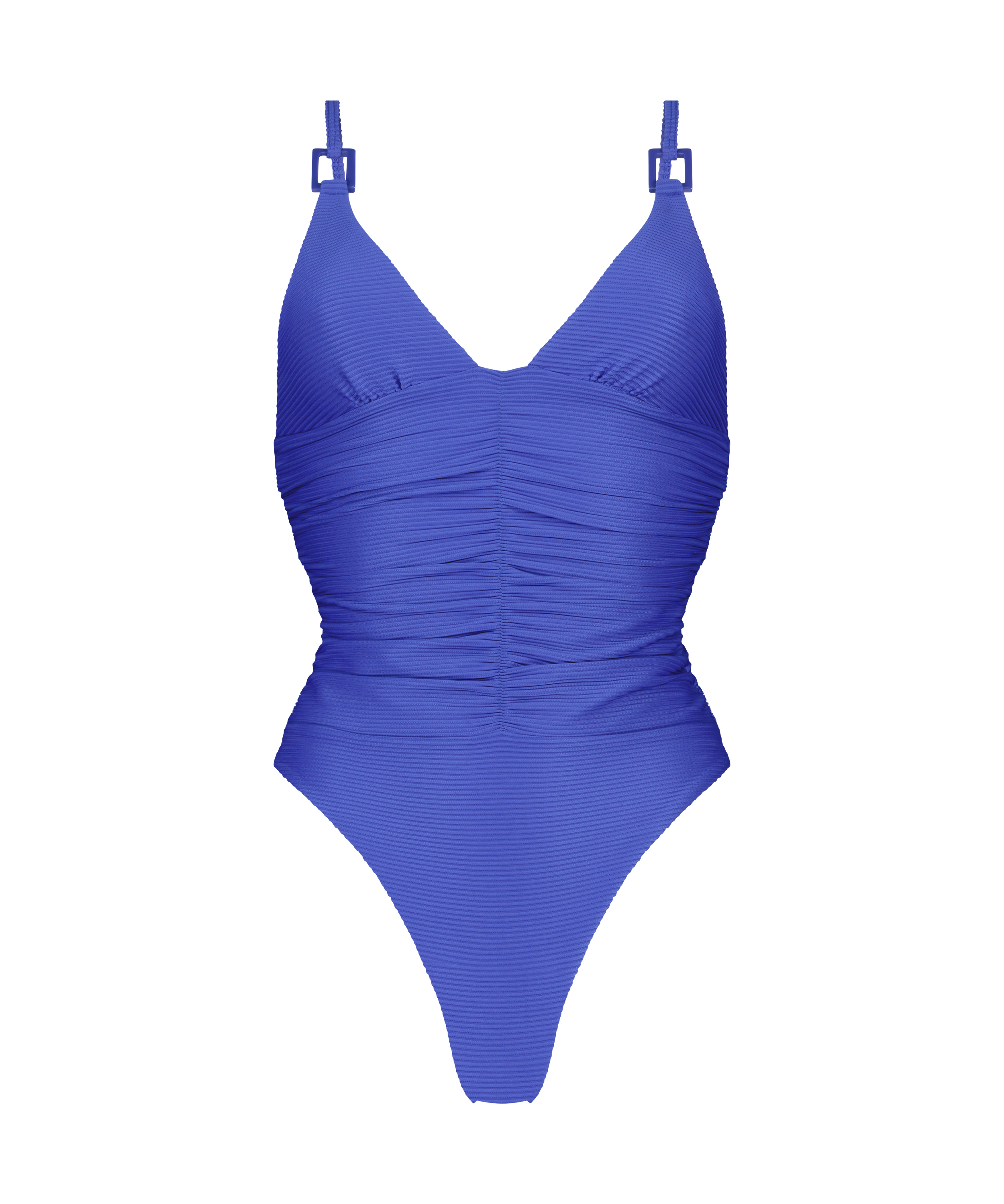 Rib Lagoon High-Cut Swimsuit, Blue, main