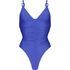 Rib Lagoon High-Cut Swimsuit, Blue