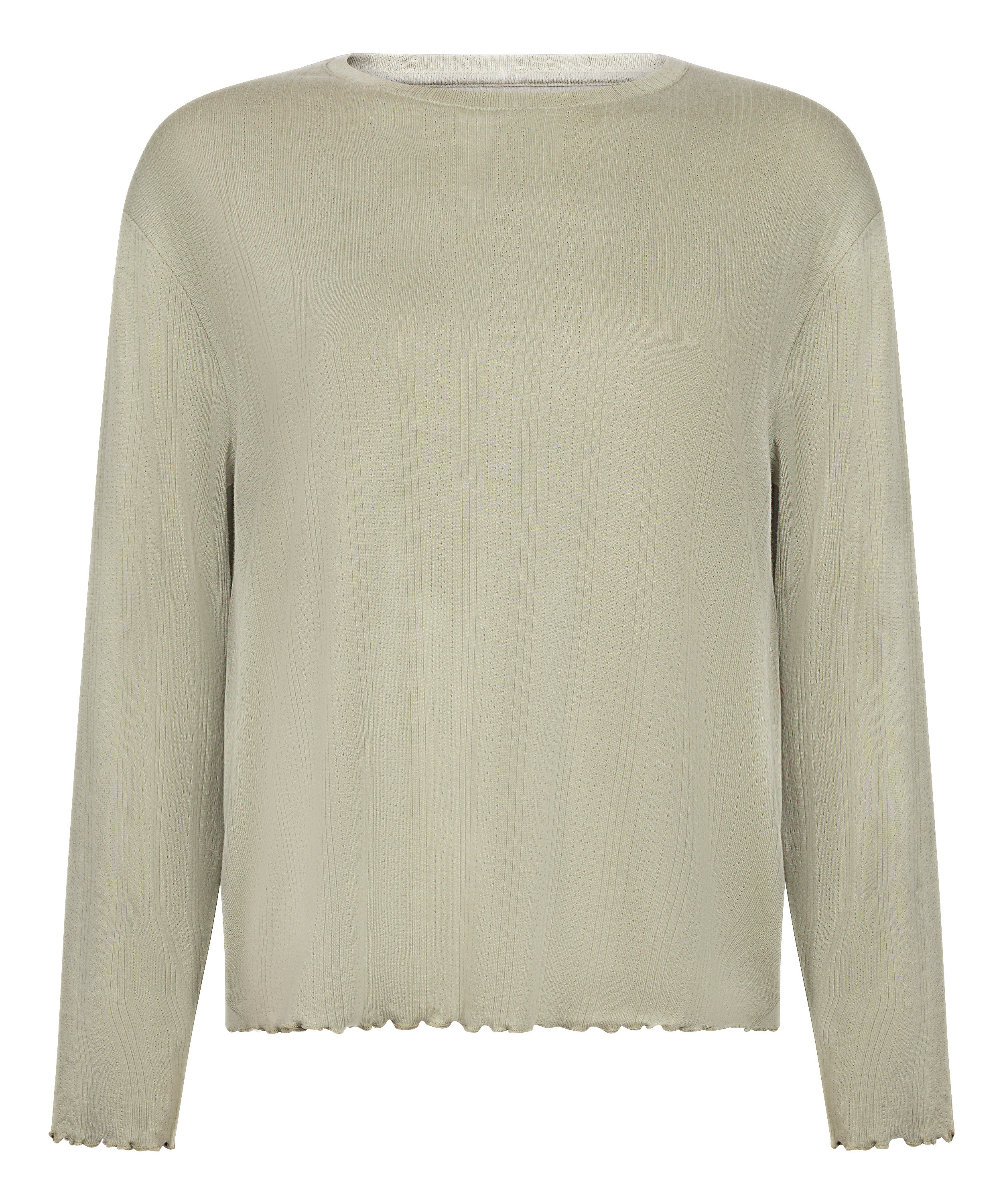 Pyjama Top Loose Pointelle, Green, main