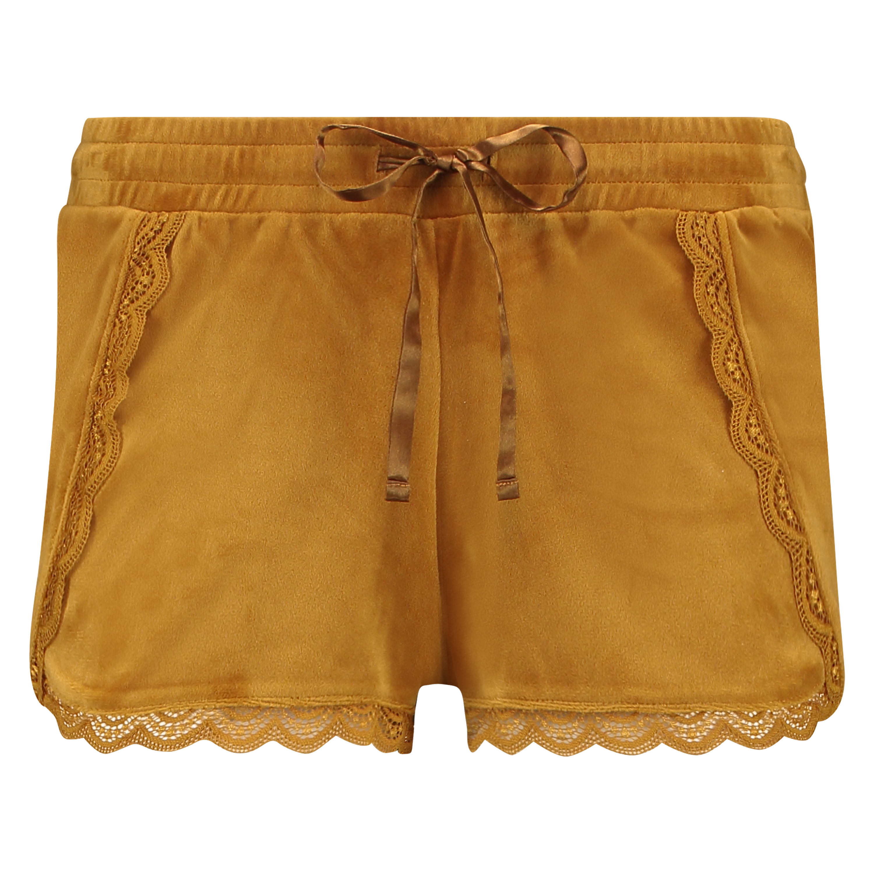 Velvet Lace Shorts, Yellow, main