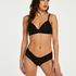 V-shaped Brazilian knickers mesh, Black
