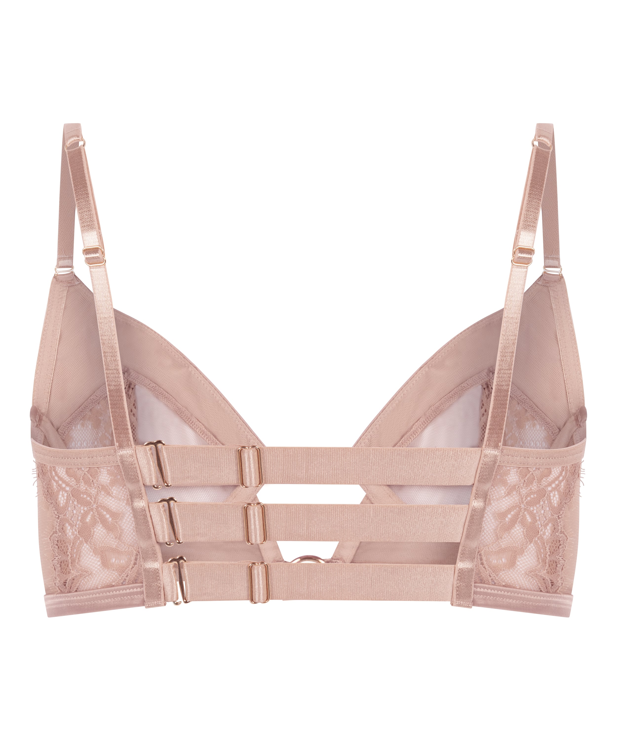 Nisha Non-Padded Underwired Longline Bra, Beige, main