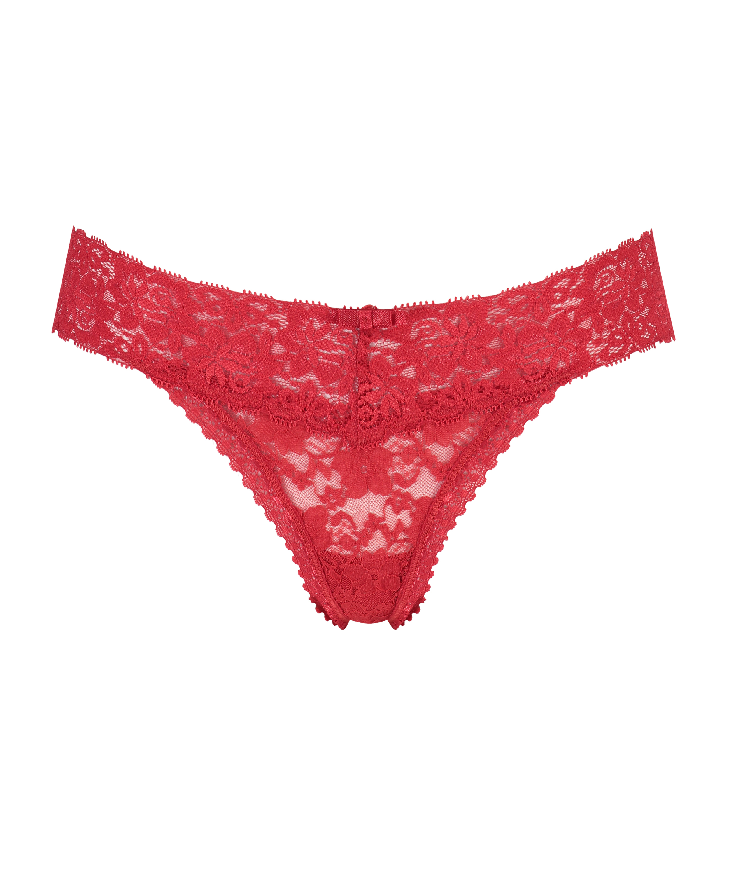 Floral Lace Thong, Red, main