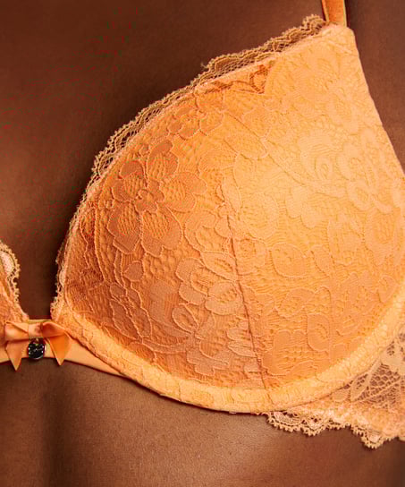 Marine Padded Push-Up Underwired Bra, Orange