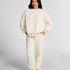 Top Cable Fleece, White