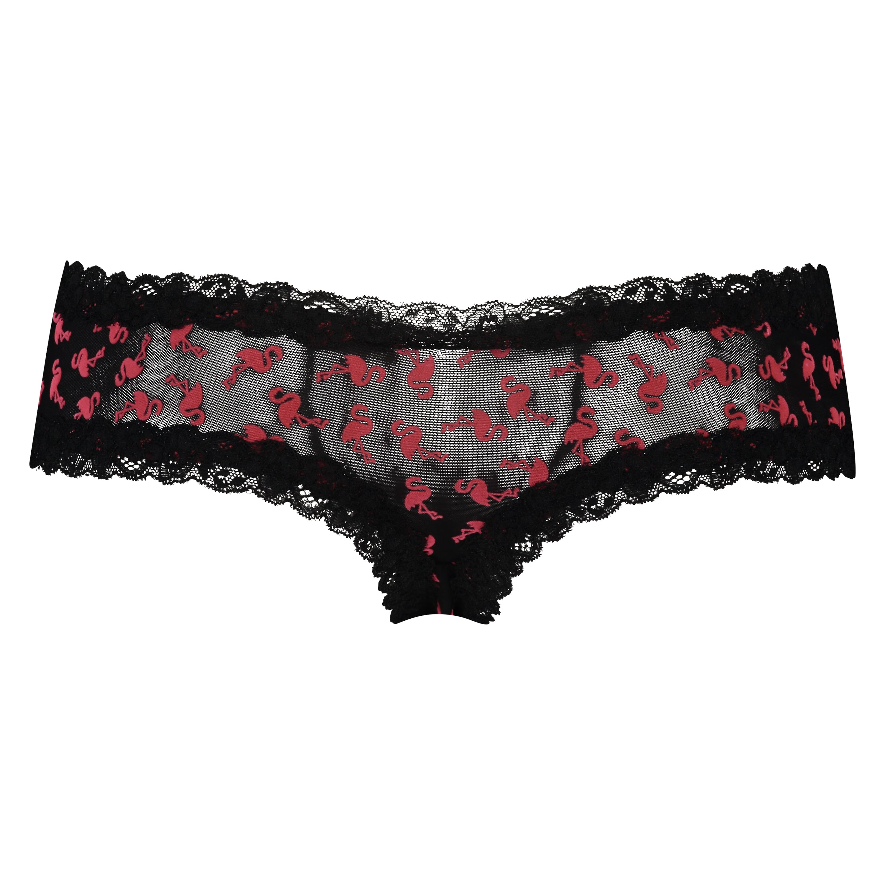 V-shaped Brazilian knickers mesh, Black, main