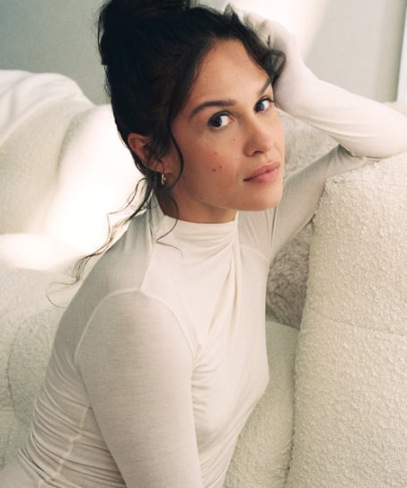 super soft Turtleneck shirt with Cashmere, White