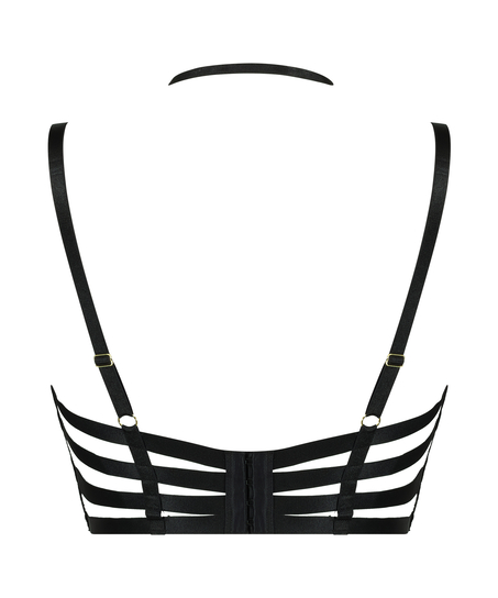 Seductress Padded Longline Underwired Bra, Black